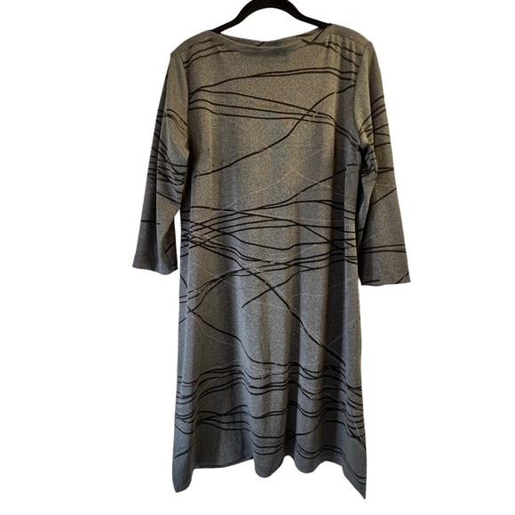 Jolibel Women's Dress Large Gray Silver Metallic Thread Long Sleeves - Picture 1 of 12